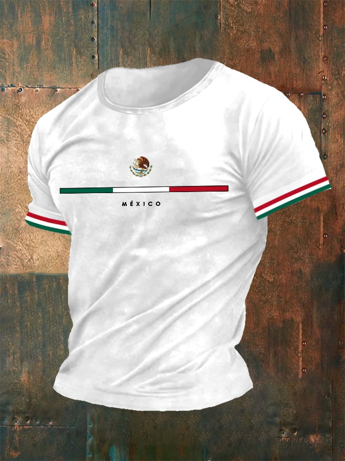 Men's Vintage Mexican Independence Day Print T-Shirt