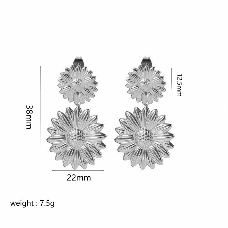 1 Pair Modern Style Flower Butterfly Ginkgo Leaf Polishing Plating 304 Stainless Steel Ear Studs