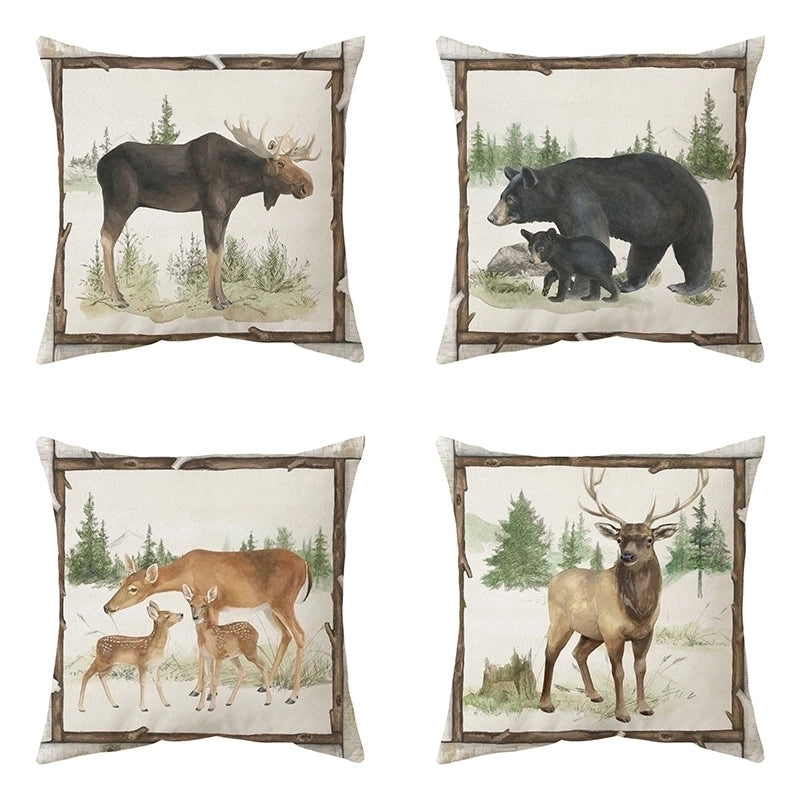 Cute Animal Short Plush Pillow Cases