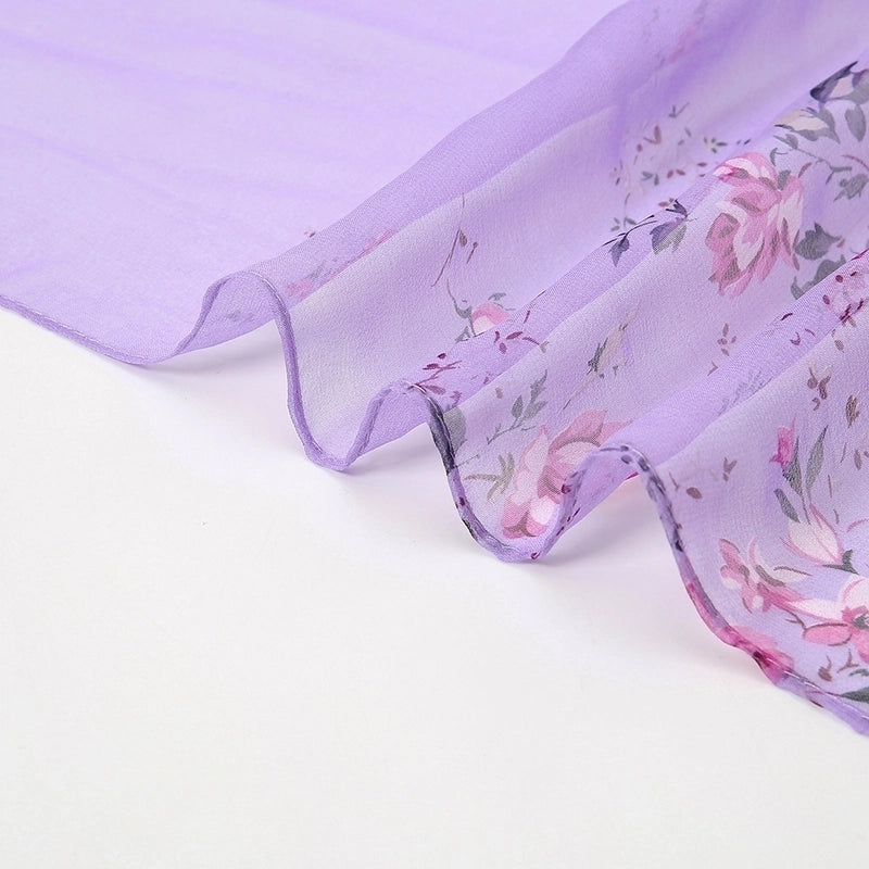 Women's Fashion Ditsy Floral Qiao Qi Silk Scarves