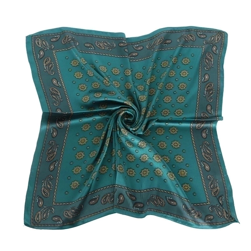 Women's Elegant Classical Lady Printing Satin Silk Scarf
