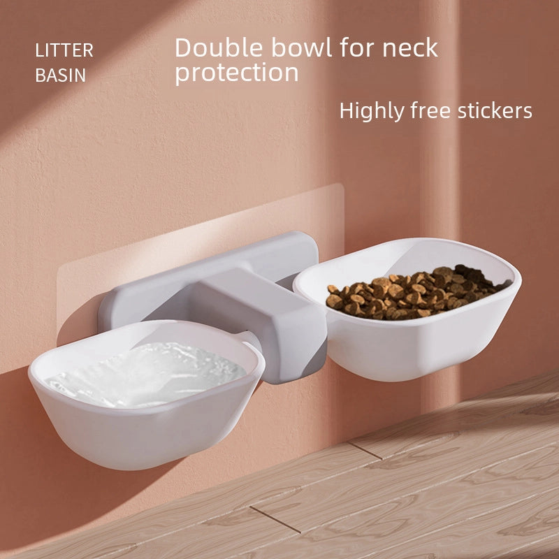 New Pet Cat Double Bowl Automatic Pet Feeder Water Drinker Cat Food Basin Dog Bowl Cat Bowl Cat Supplies