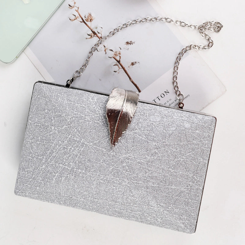 Blue Black Gold Pu Leather Solid Color Square Evening Bags