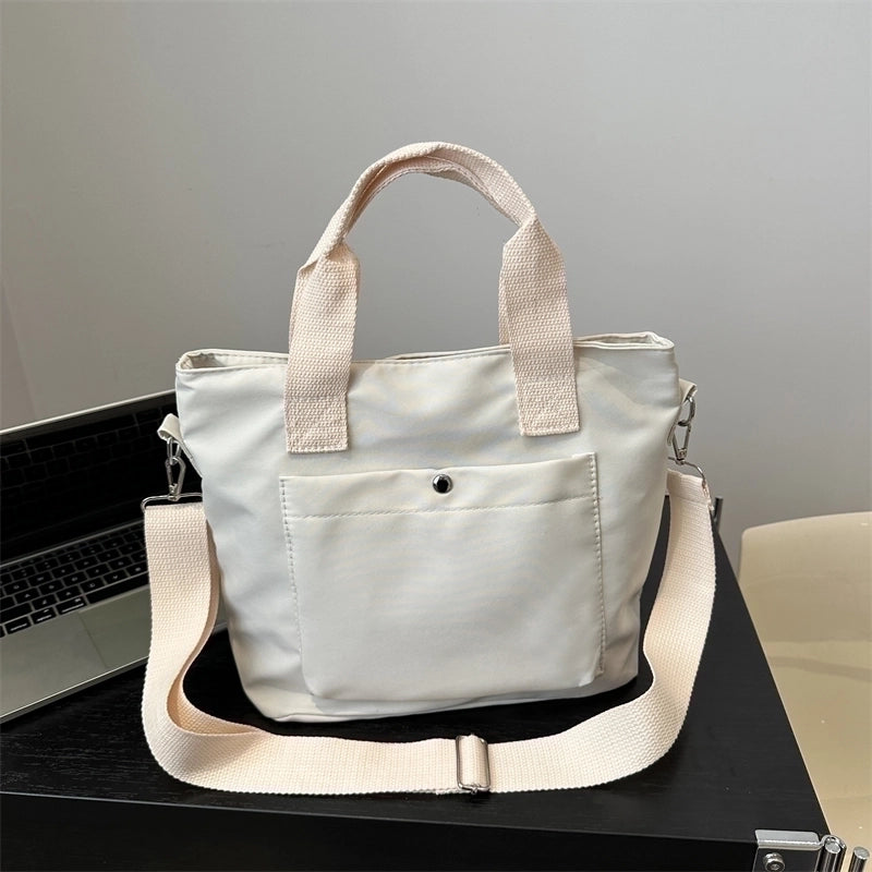 Women's Nylon Solid Color Basic Zipper Shoulder Bag