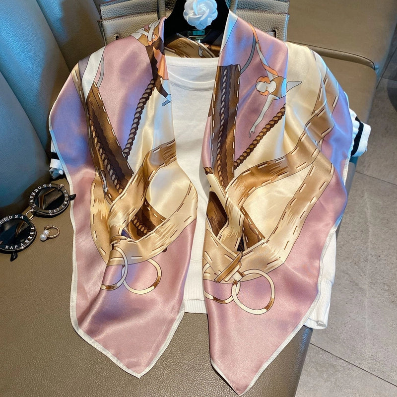 Women's Elegant Minimalist Printing Silk Printing Silk Scarf