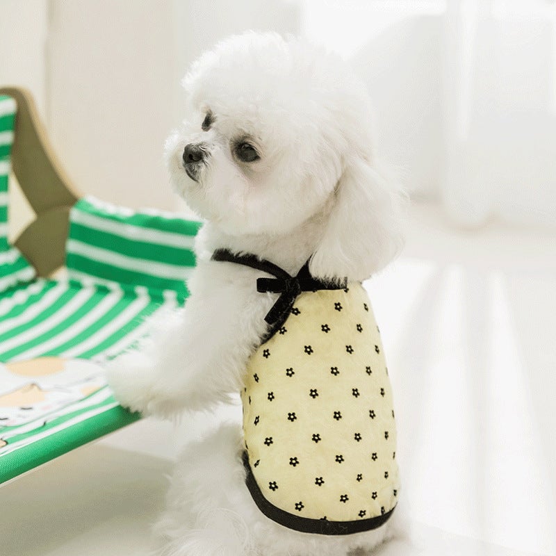 Flower Pattern Breathable Tulle Dog Cat Vest