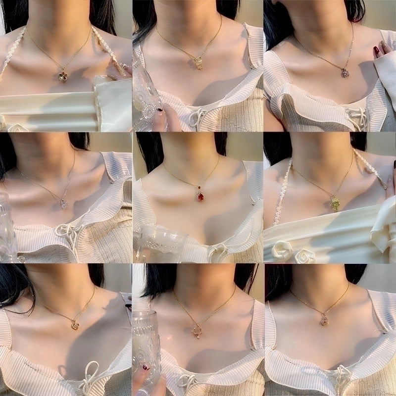 Titanium Steel Vintage Style Tassel Plating Doll Constellation Crown Pendant Necklace