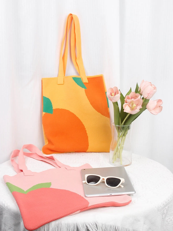 Women's Large Polyester Fruit Basic Open Tote Bag