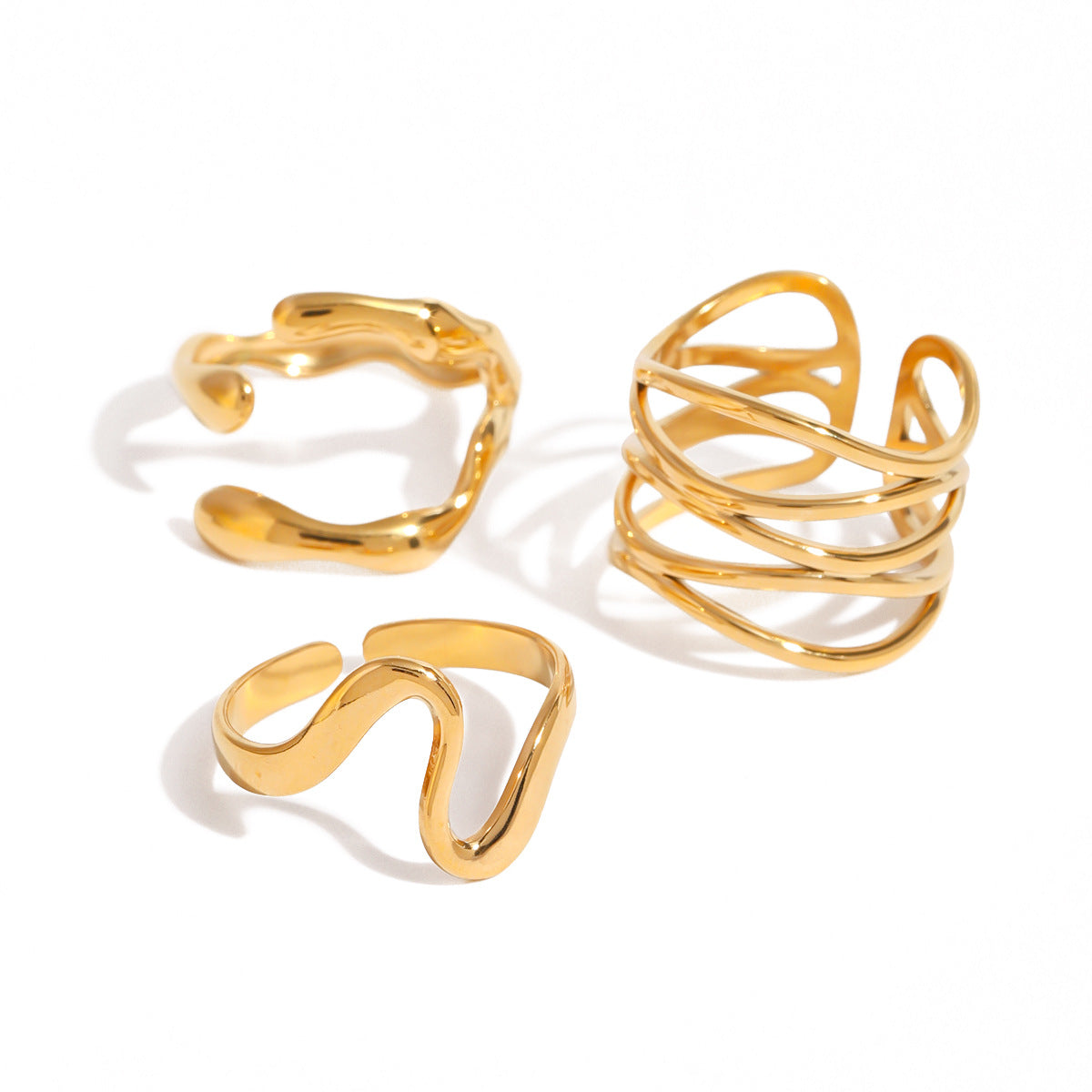 Open Ring Titanium Steel Female 18K Gold Plated Ring Design Niche Accessories Female