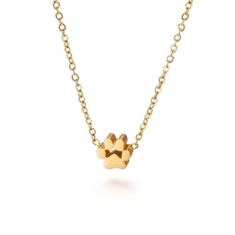 Minimalist Korean Style Animal Paw Print Titanium Steel 18K Gold Plated Plating Bracelets Earrings Necklace