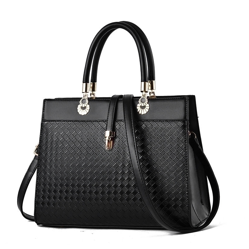 Women's Pu Leather Plaid Solid Color Elegant Vintage Style Square Zipper Buckle Handbag