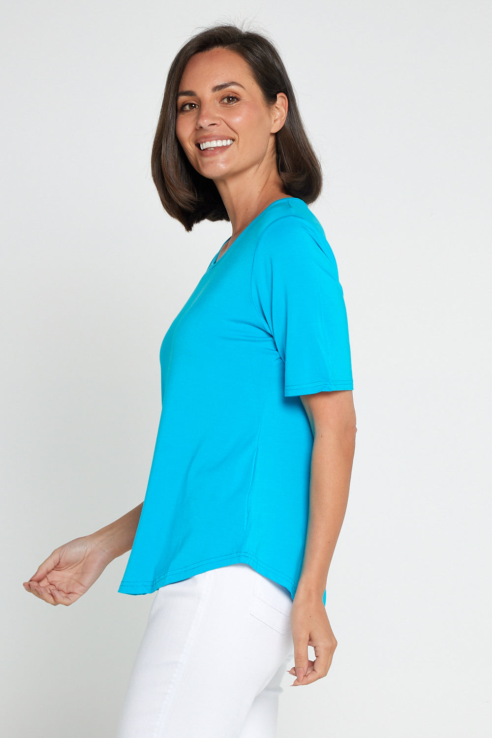 Modal Tee - Aqua Blue