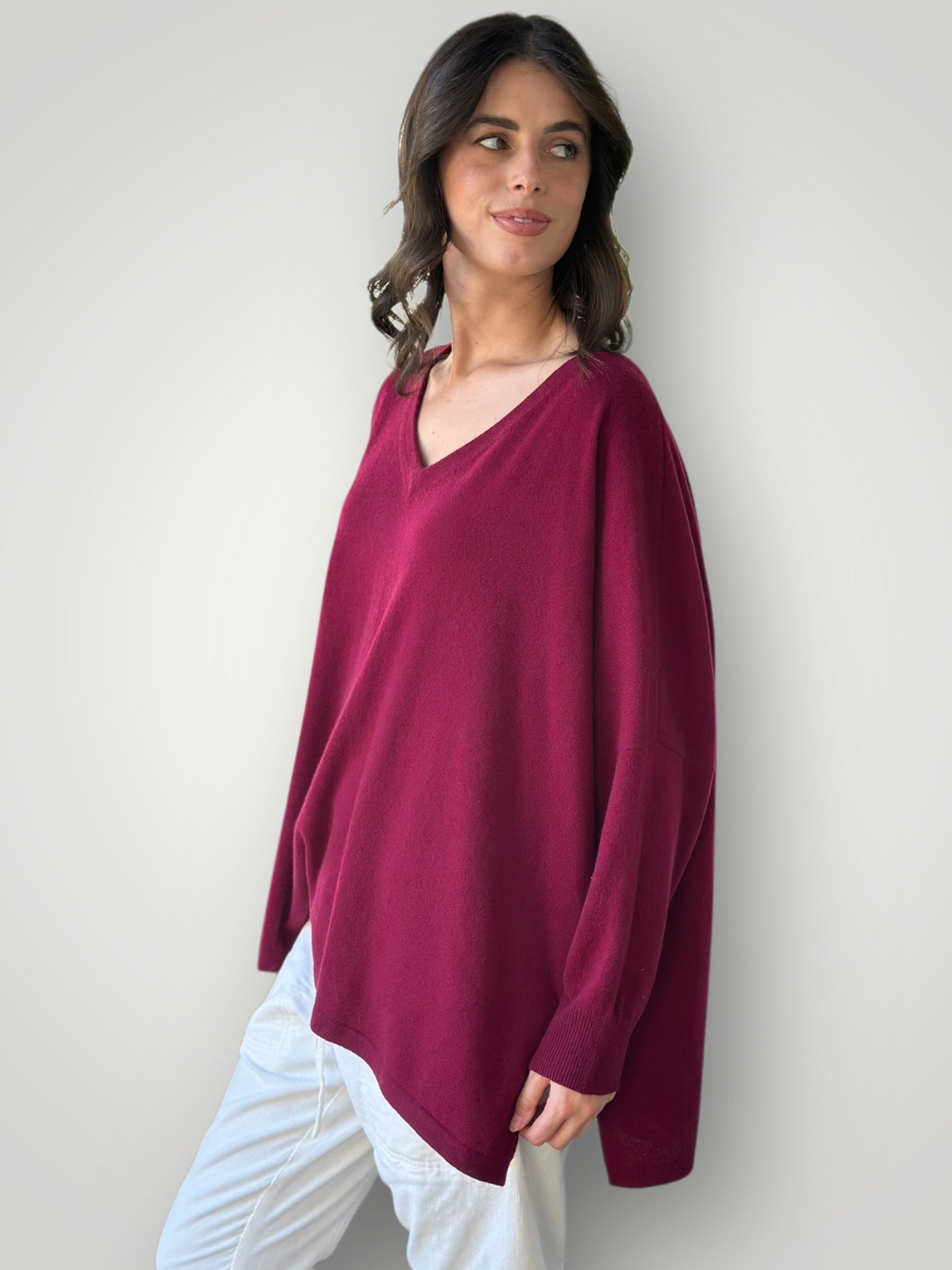 relaxed boyfriend knit- pinot cashmere