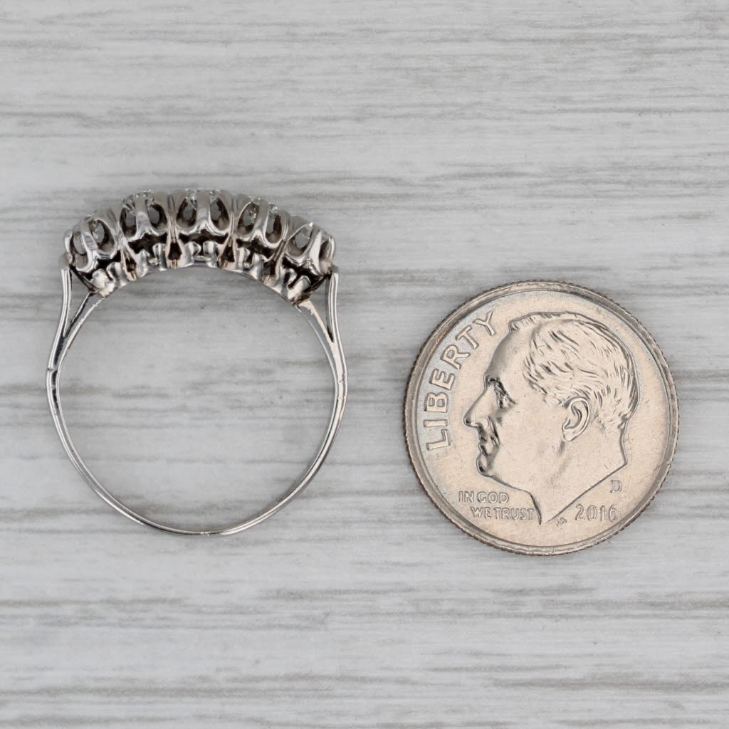 Vintage 0.31ctw Diamond Ring Platinum Wedding Anniversary Band Size 6.25