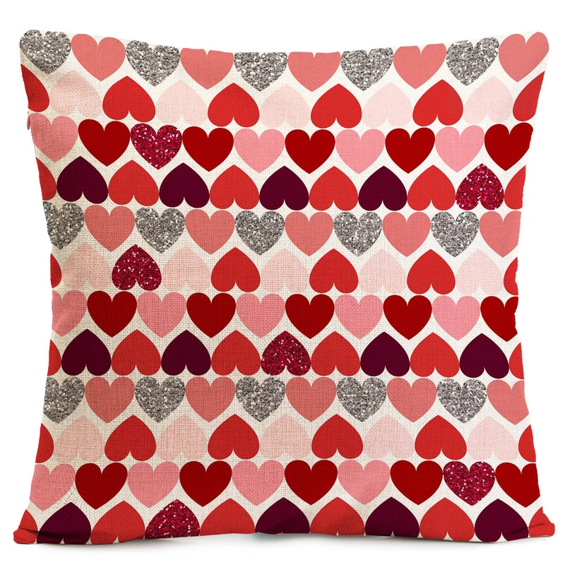 Valentine'S Day Elegant Lady Minimalist Heart Shape Linen Pillow Cases Couch & Sofa Decor
