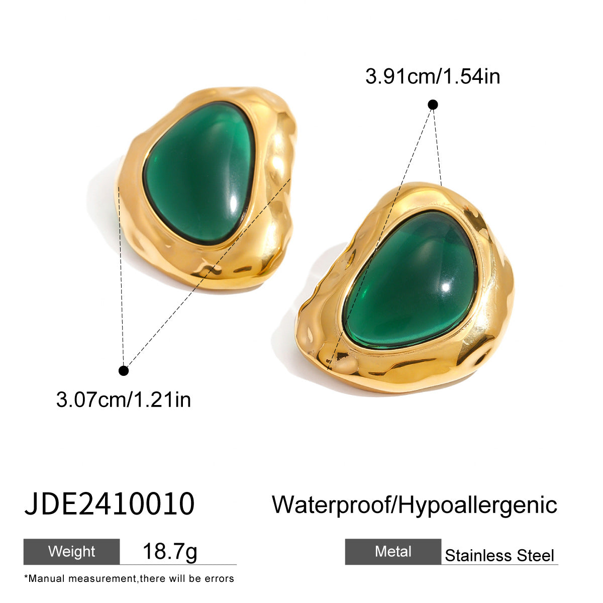 Stainless Steel Resin Retro Earrings Niche Earrings Titanium Steel Earrings Earrings