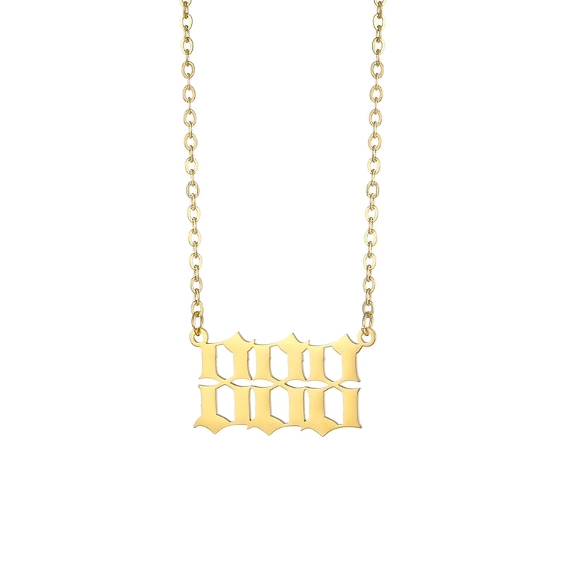 Minimalist Letter Stainless Steel Plating 18k Gold Plated Pendant Necklace