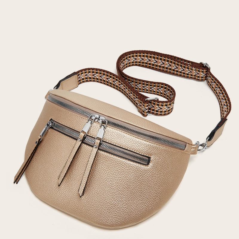 Women's Streetwear Solid Color Pu Leather Waist Bags