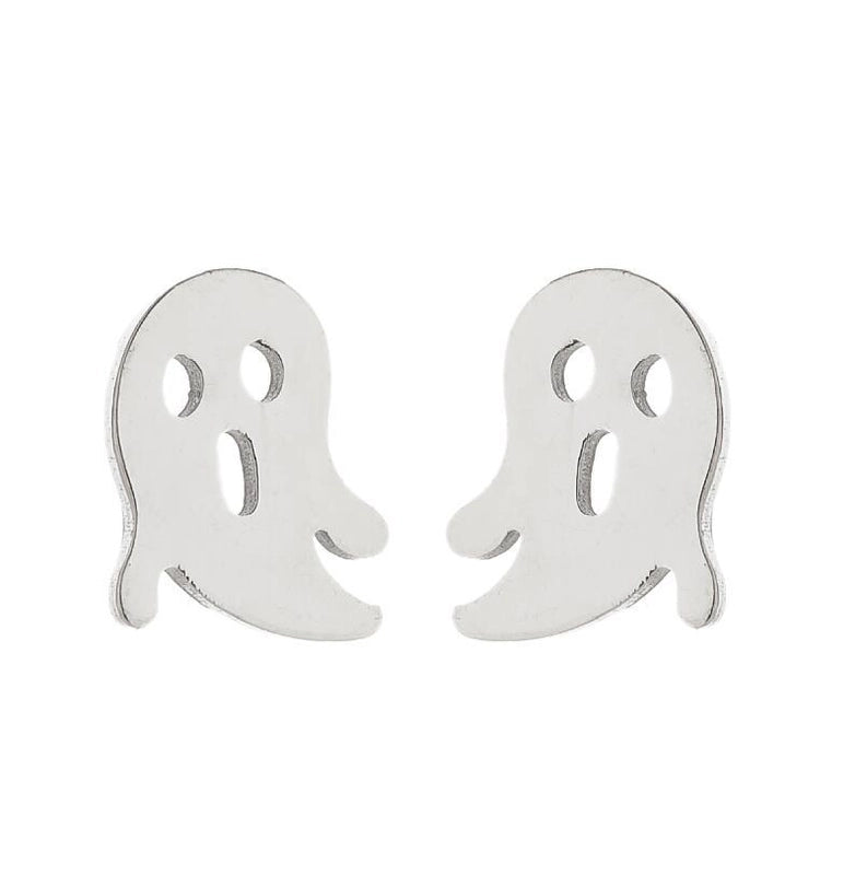 Minimalist Animal Stainless Steel Plating Hollow Out Ear Studs 1 Pair