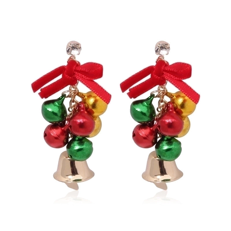 Fashion Santa Claus Christmas Socks Bell Epoxy Alloy Earrings