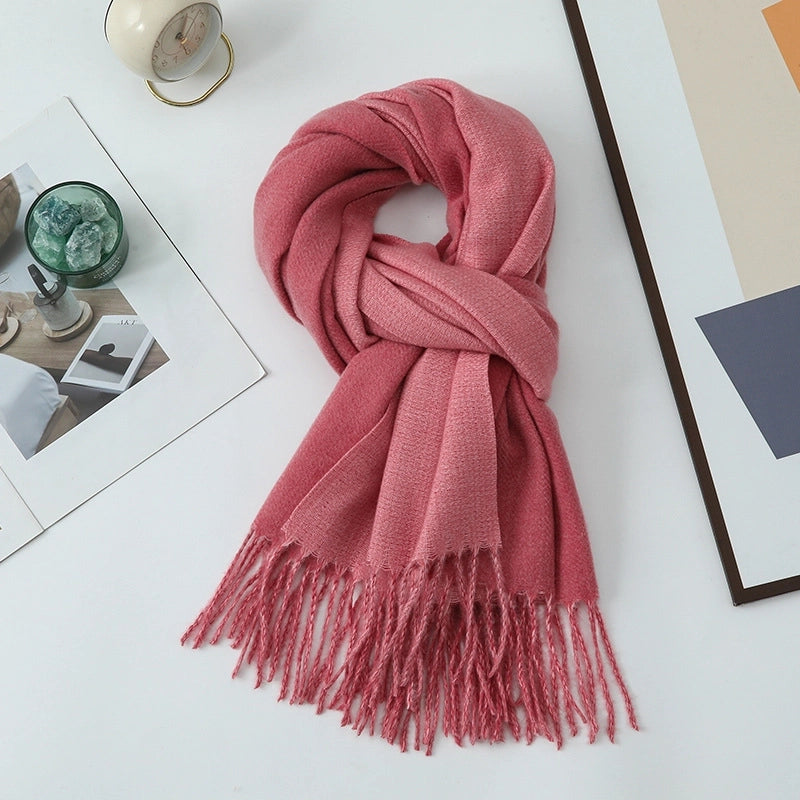 Cashmere Scarf Women's Winter Hot Imitation Cashmere Scarf Men's Shawl  Thickened Double-sided Wool Scarf
