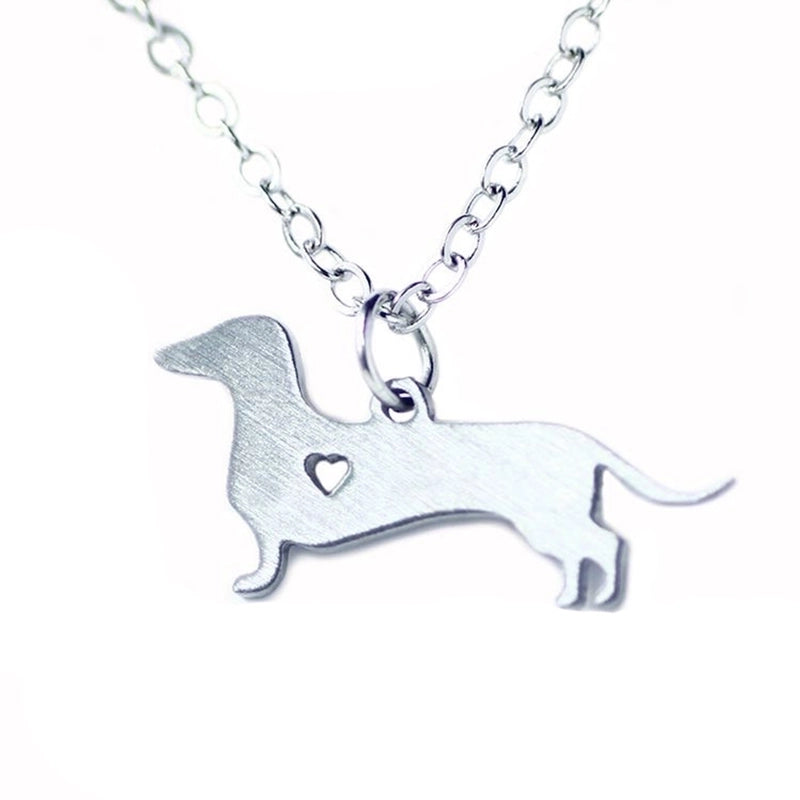 304 Stainless Steel Cute Slice Polishing Animal Dog Necklace Titanium Steel Necklace