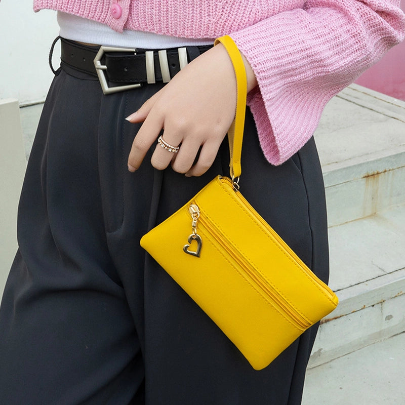 Rose Red Light Pink Black Pu Leather Solid Color Square Clutches