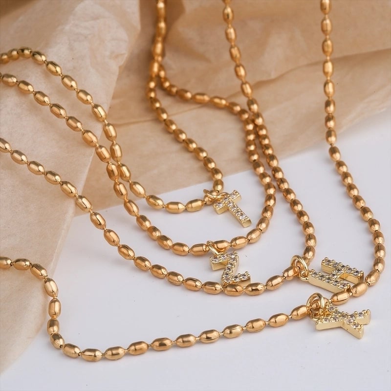 Shiny Letter Letter 304 Stainless Steel Necklace
