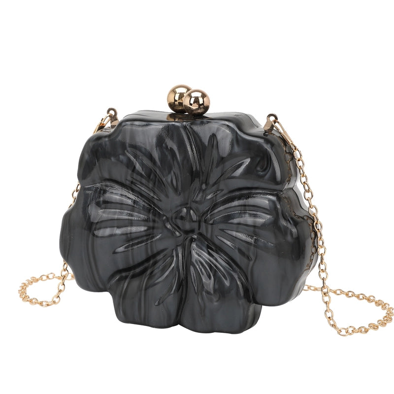 White Pink Black Arylic Solid Color Round Evening Bags