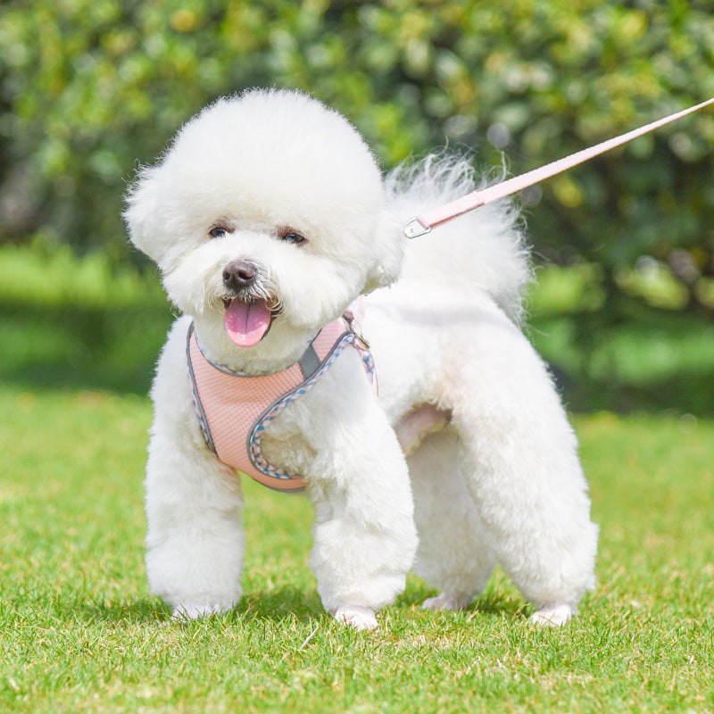 Reflective Plaid Breathable Dog Harness&Leash