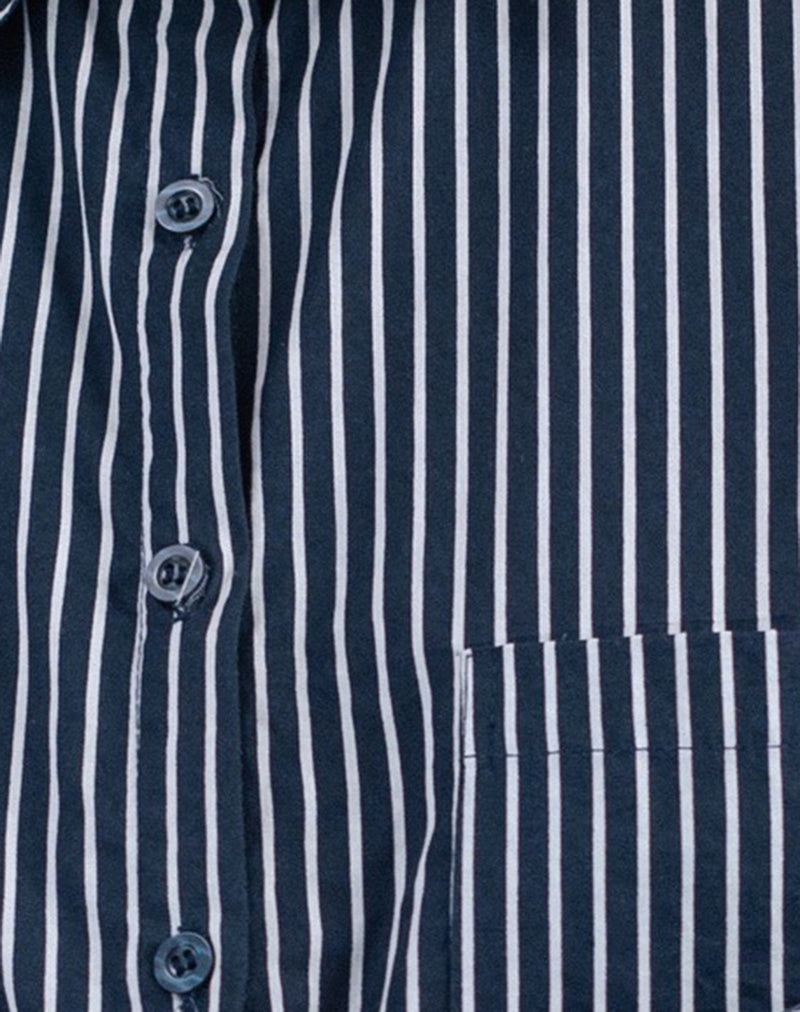 Turner Shirt in Mono Stripe Navy