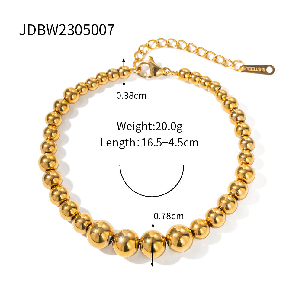 Jie Ding Stainless Steel Beaded Bracelet Color Matching Letter Metal Chain Titanium Steel Jewelry