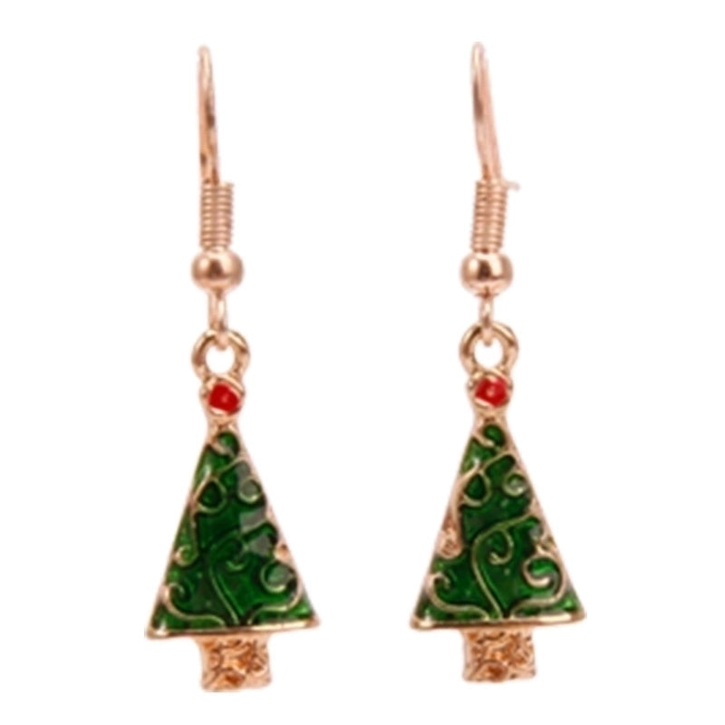 Fashion Santa Claus Christmas Socks Bell Epoxy Alloy Earrings