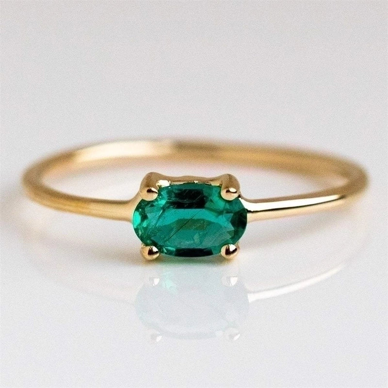 Copper Geometric Zircon Rings