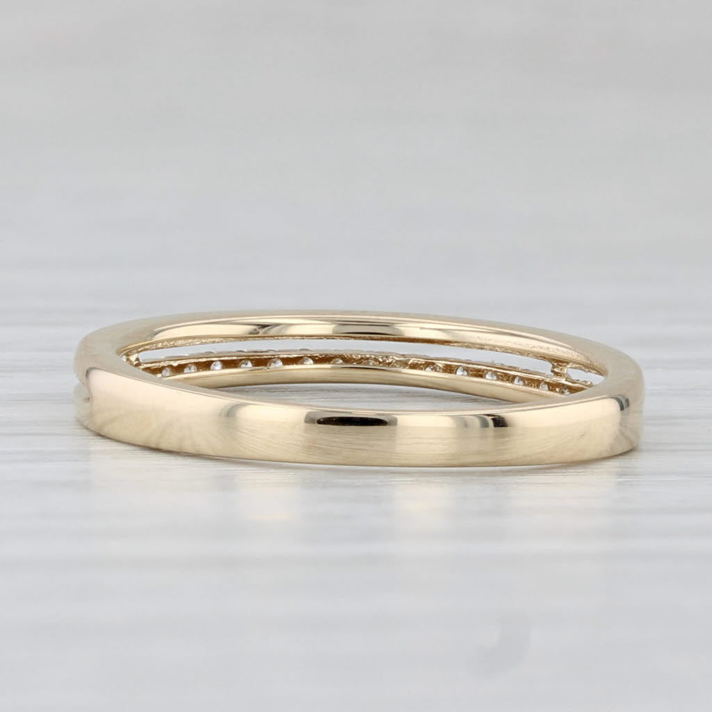 New 0.11ctw Diamond Wedding Band 14k Gold Stackable Anniversary Ring Size 6.5