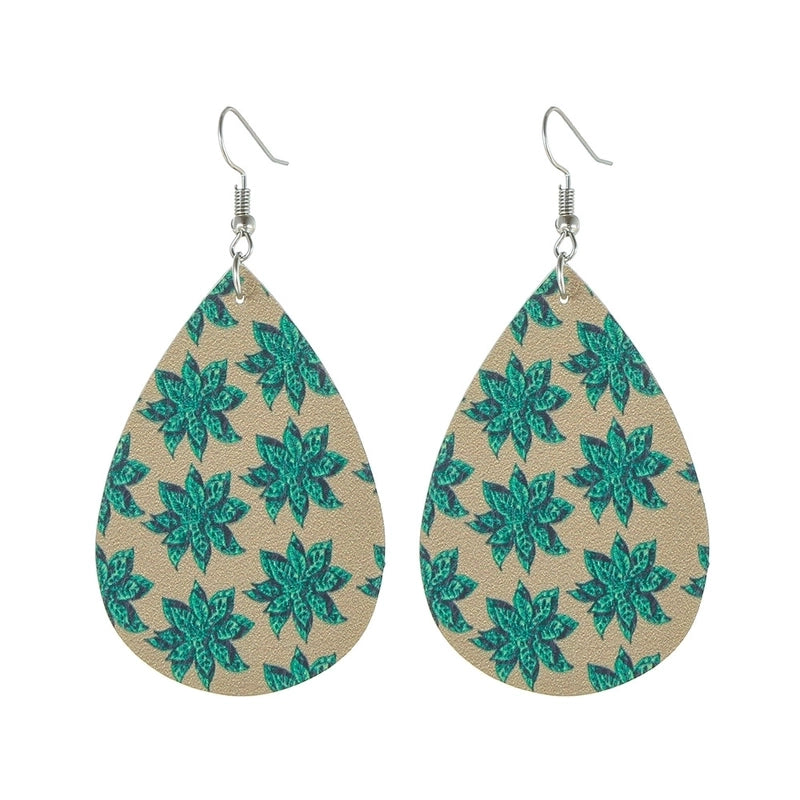 Fashion Water Droplets Pu Leather Handmade Women's Drop Earrings 1 Pair