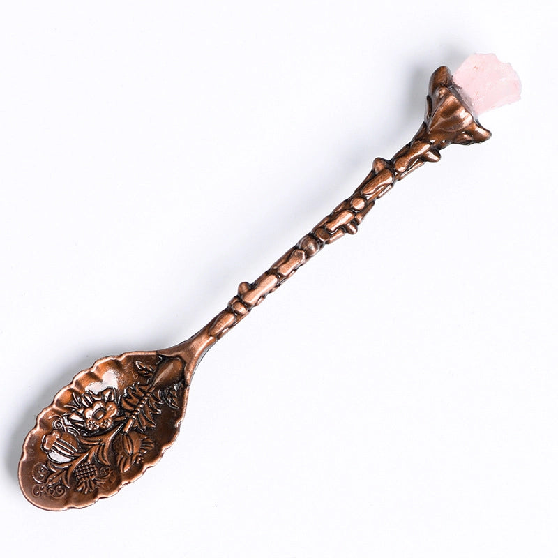 2 Pieces Elegant Lady Minimalist Geometric Crystal Spoon