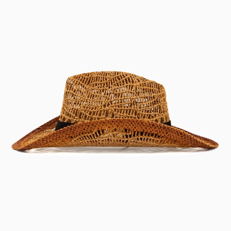 Women's Tropical Cool Style Color Block Big Eaves Fedora Hat