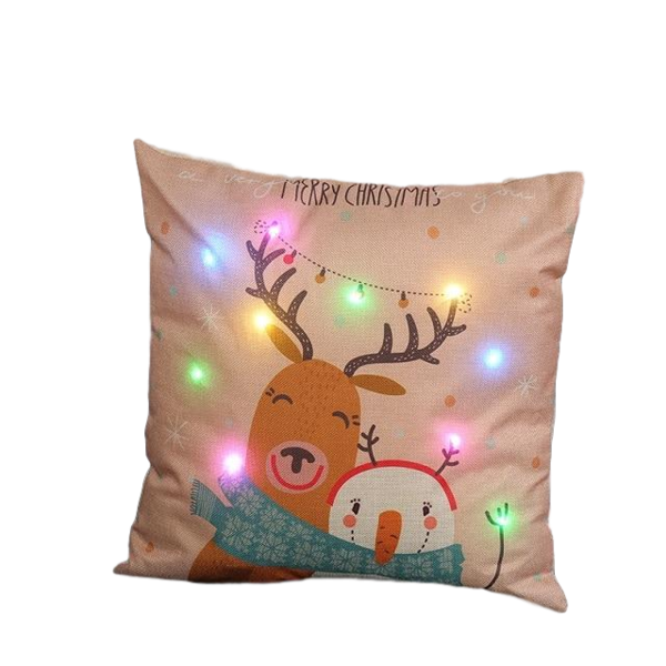 LED LIGHT CHRISTMAS CARTOON PILLOW CASE