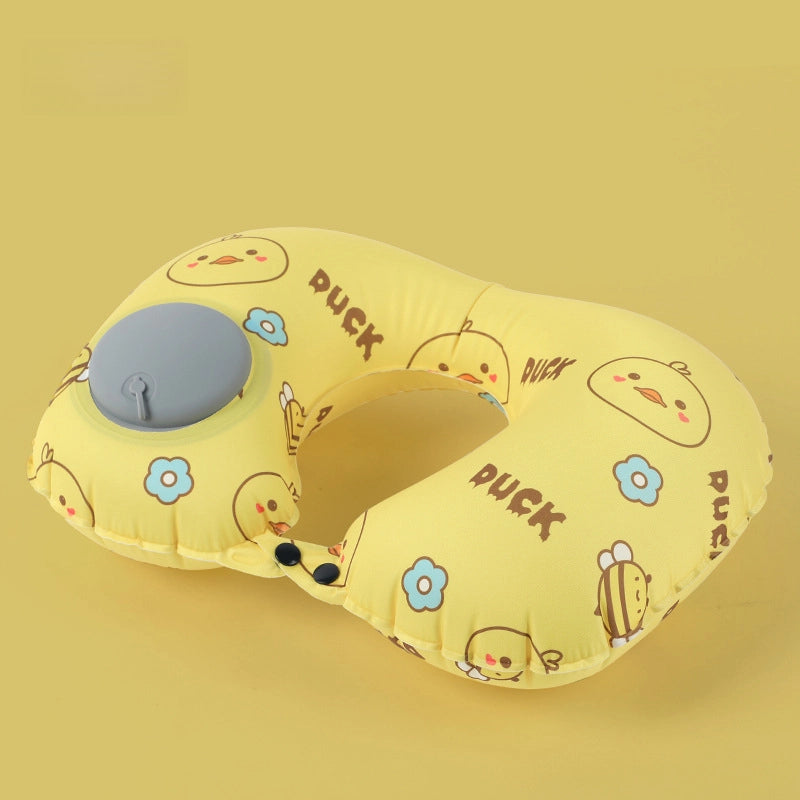 Inflatable U-shaped Pillow Cool Pressing Inflatable Pillow Travel Portable Neck Pillow Travel Sanbao Storage Pillow For Airplane