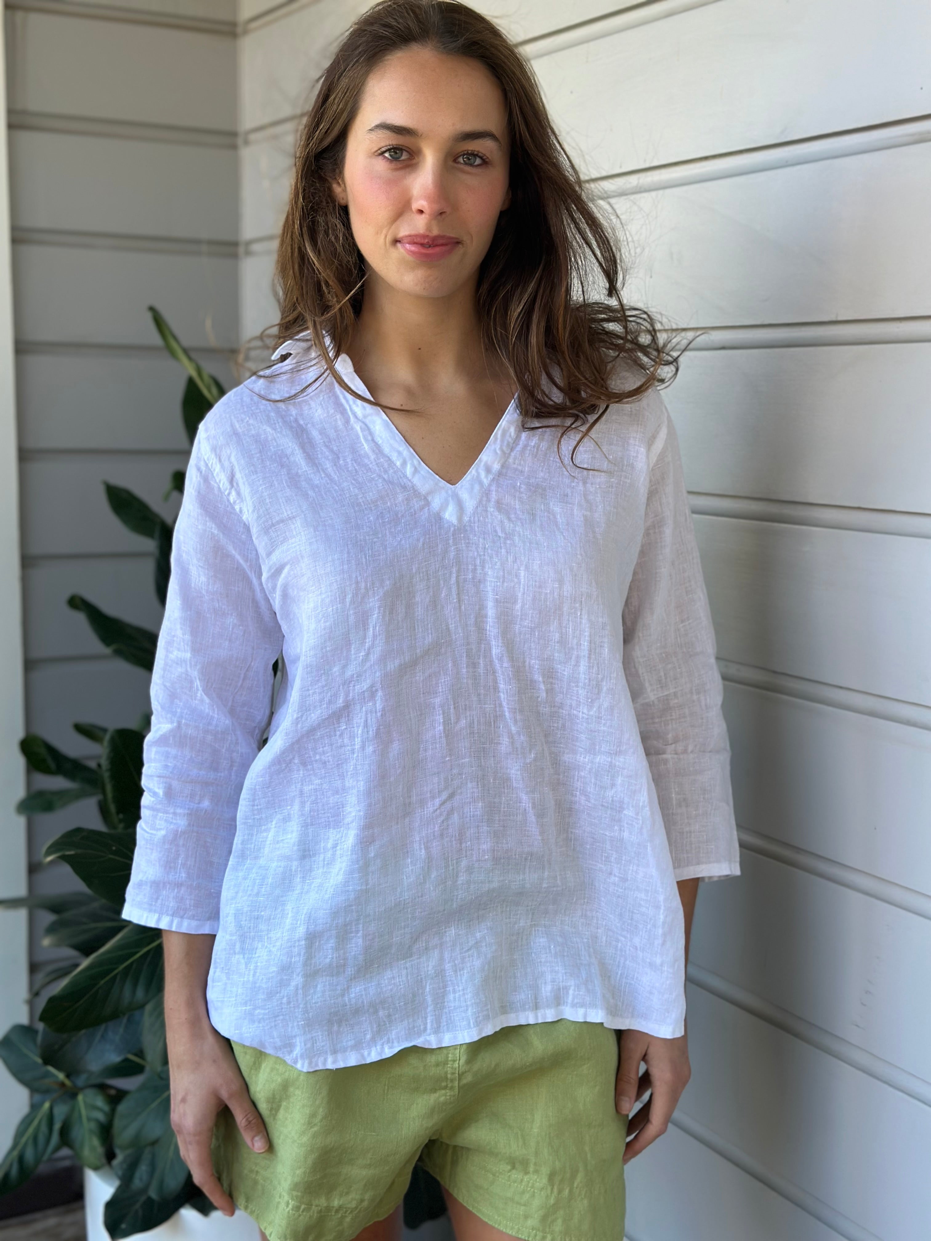 bianca top - white linen
