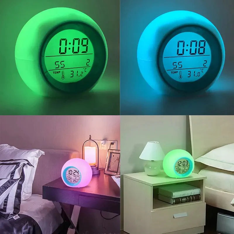 Digital Alarm Clock. 7 Color