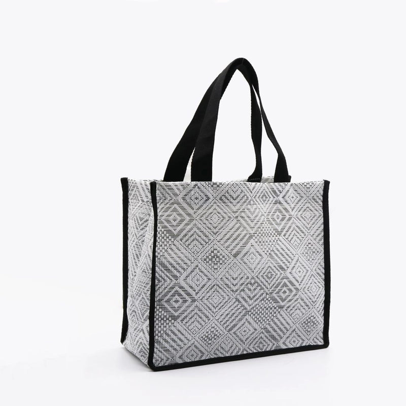 Women's PET PVC Geometric Argyle Classic Style Square Open Shoulder Bag Tote Bag