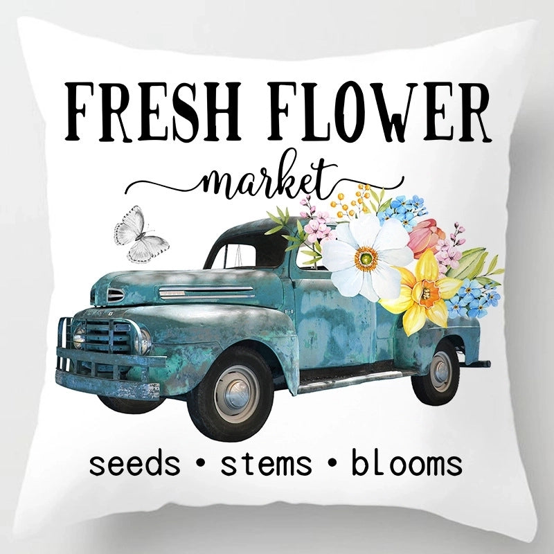 Sweet Minimalist Classic Style Letter Color Block Fibre Peach Skin Pillow Cases
