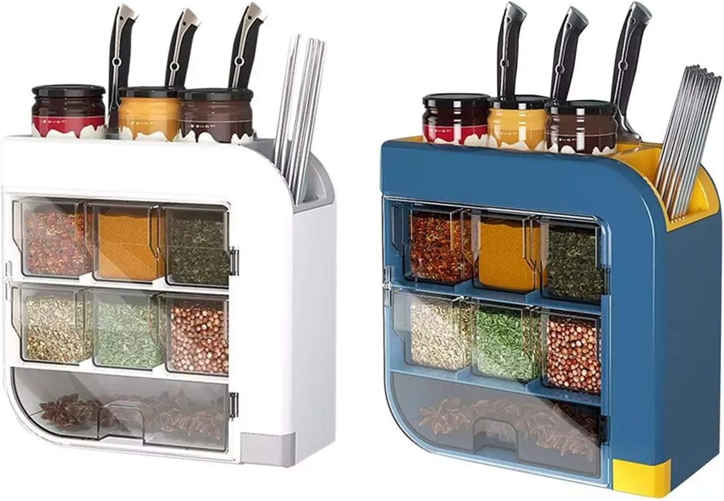 Wall Mounted Multi-Functional Seasoning Storage Rack