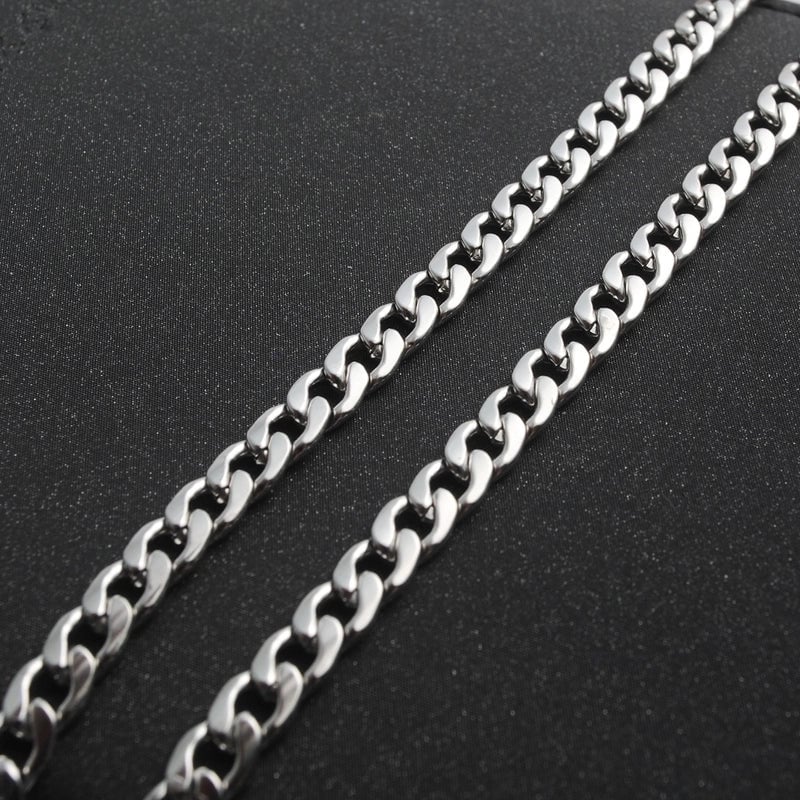 2 Pieces Minimalist Solid Color Stainless Steel Plating Necklace Chain 1 Piece
