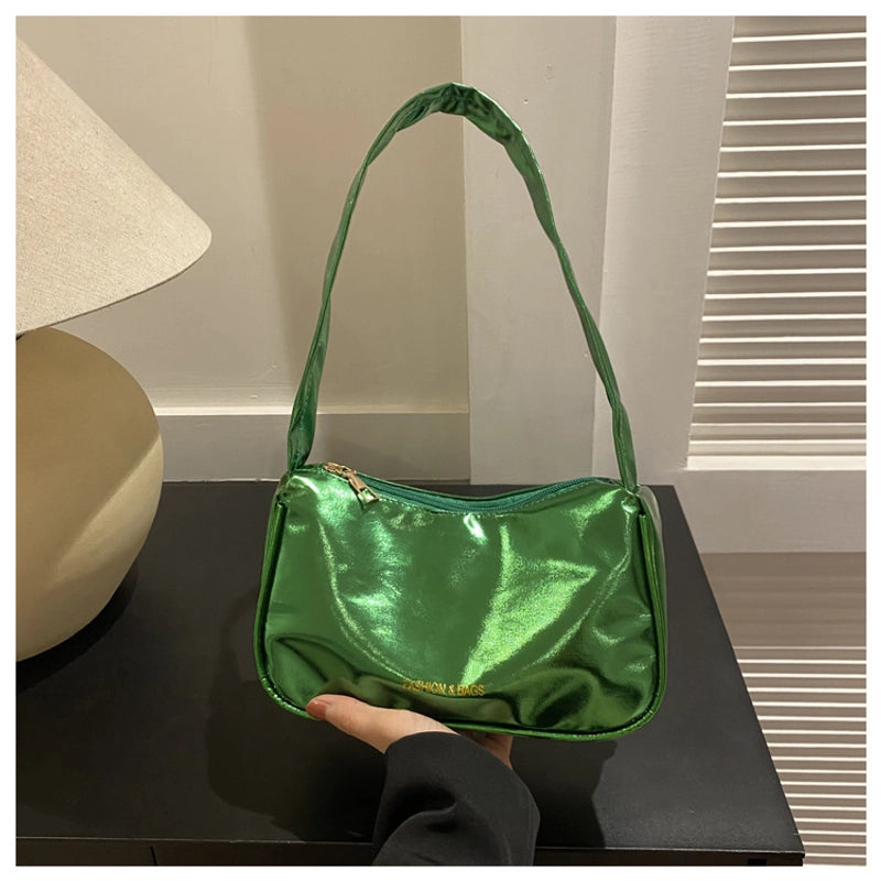 Women's Small Pu Leather Solid Color Streetwear Square Zipper Underarm Bag