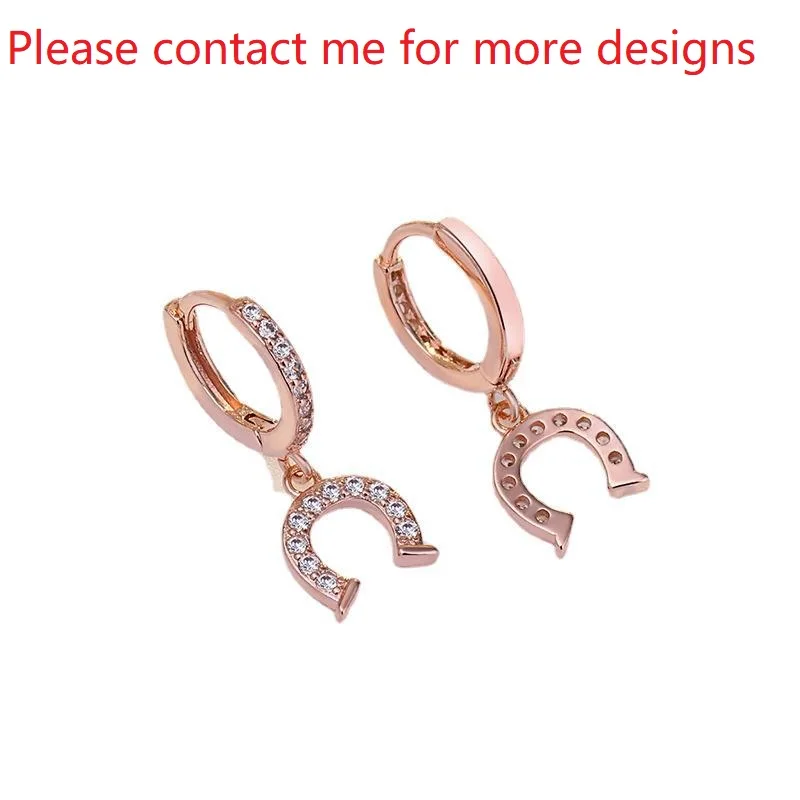 Famous Popular Brands CC Horseshoe Stud Earrings Double Letter C Drop Earrings Designer Fashion Earrings for Women