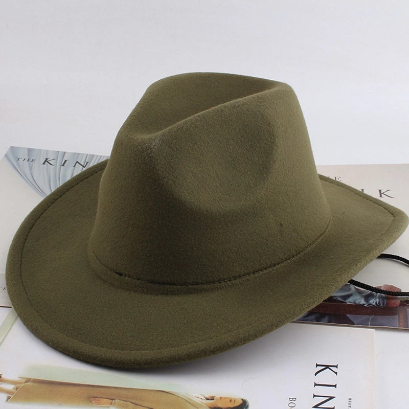 Ethnic Style Topper Hat Western Cowboy Hat Tibetan Tibetan Performance Hat Woolen Hat Central Retro Woolen Hat