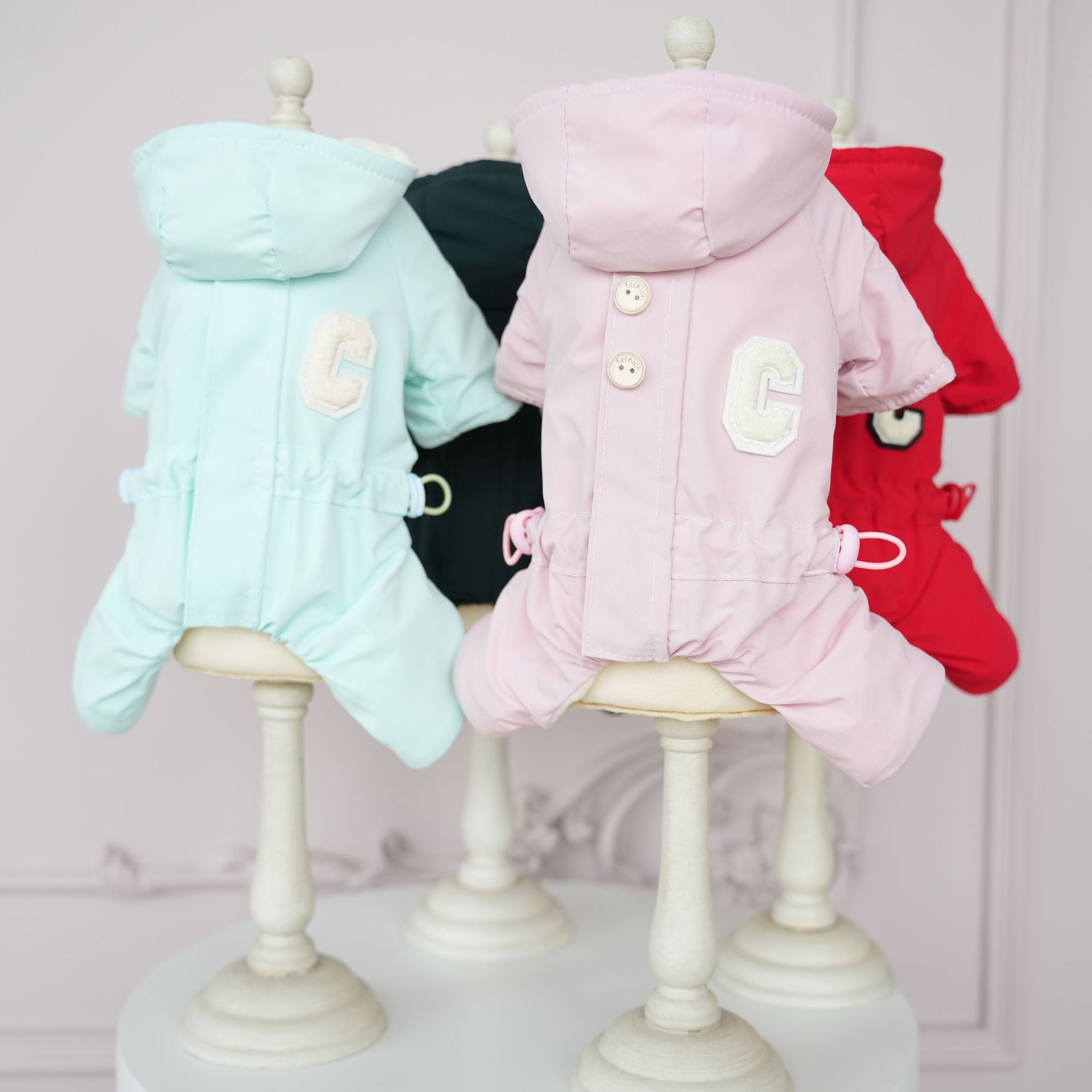 Warm Fleece Casual Dog Cat Hooded Jumpsuits